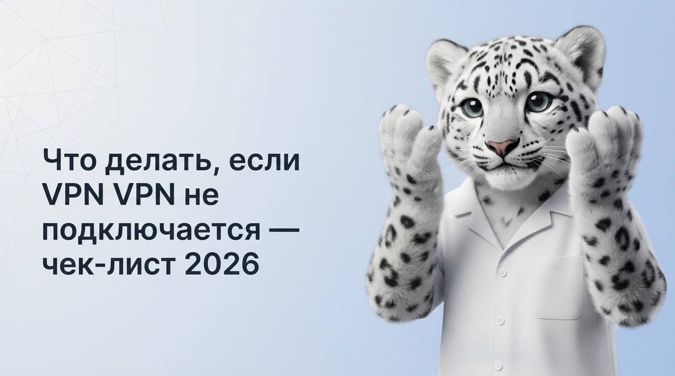 Что делать, если VPN не подключается — чек-лист 2026